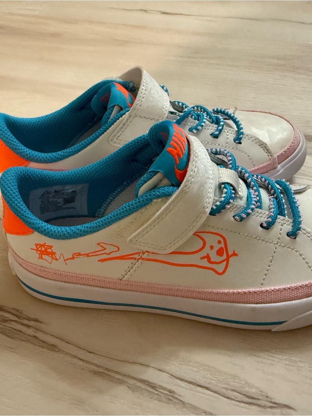 Nike Court Legacy Boys 12.5C PSV Sail Total Orange Shoes Sneaker